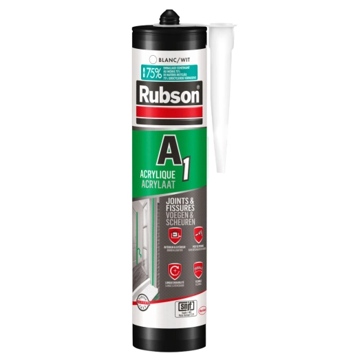 mastic acrylique a1 joints & fissures 300 ml - rubson