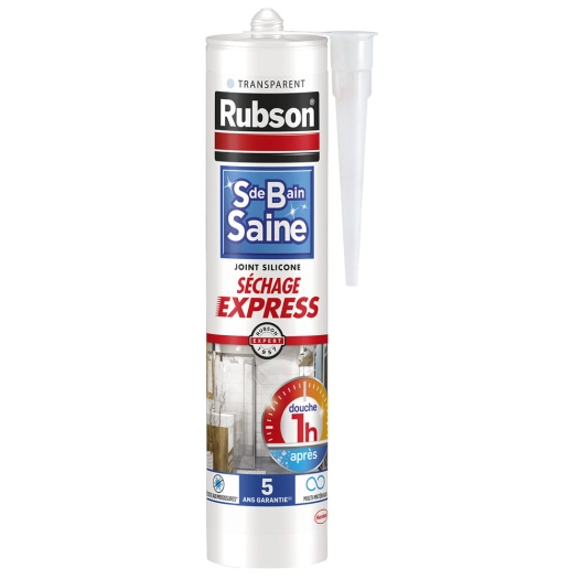 mastic salle de bain saine séchage express 280 ml - rubson