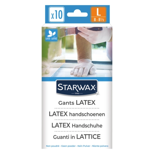 gants latex épais lot de 10 - starwax