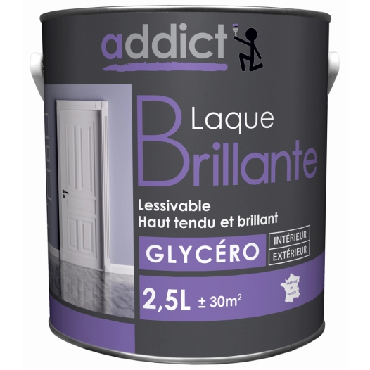 laque multisupports glycéro brillante 2.5l - addict