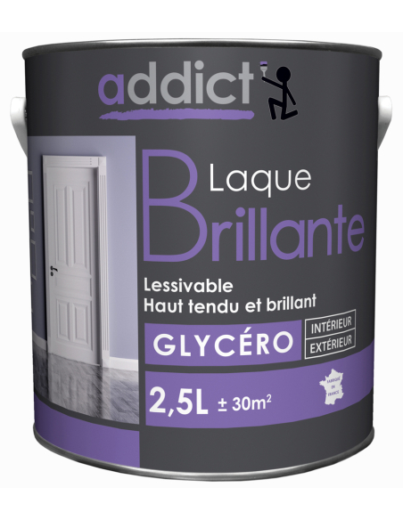 laque multisupports glycéro brillante 2.5l - addict