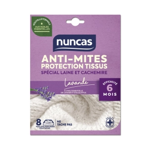 anti-mites tiroirs protection tissus 8 feuillets - nuncas