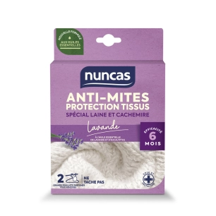 anti-mites armoires protection tissus 2 grands feuillets - nuncas
