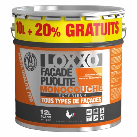 peinture pliolite monocouche tous types de façades extérieures 12l - loxxo