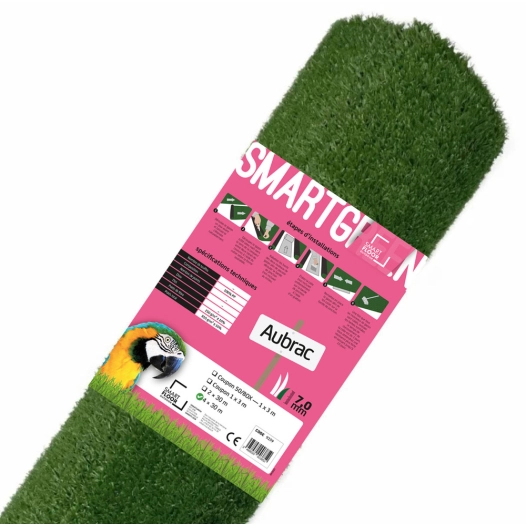 4 gazon synthétique 7 mm aubrac à la coupe - smartgreen