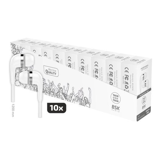 casque bsk 10 avec microphone, blanc, pack économique