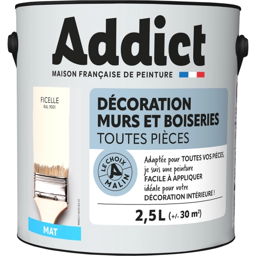Peinture ADDICT Déco.M&Bois mat ficelle 2,5L - ADDICT
