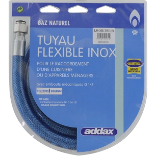 Flexible Inox Gaz Naturel 1m50 - ADDAX