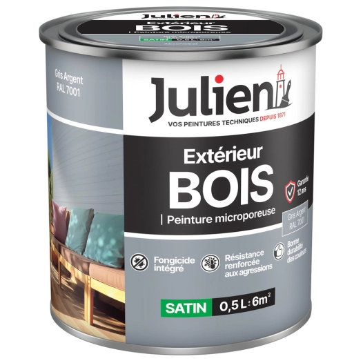 peinture extérieure bois microporeuse 0.5l - julien