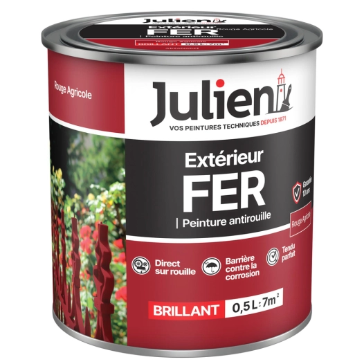 peinture extérieur fer antirouille 0.5l - julien