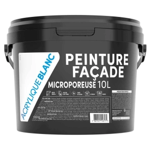 peinture façade acrylique mate microporeuse 10l - tout dans le prix