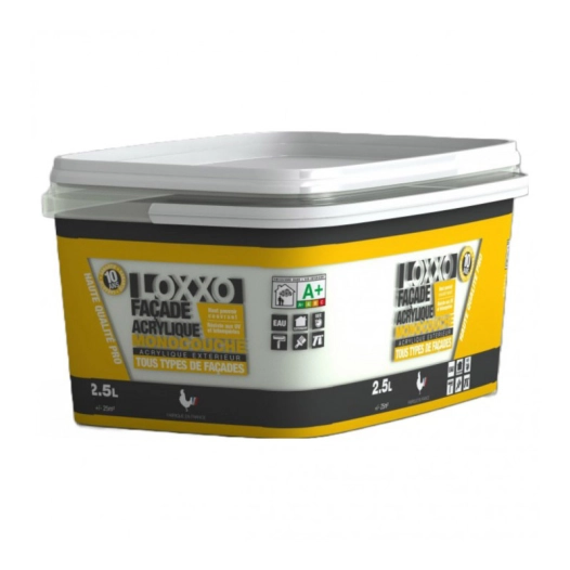 peinture acrylique monocouche tous types de façades extérieures 2.5l - loxxo