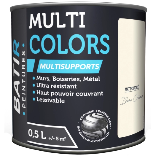 batir multicolors peinture multisupports mat poudré 0.5l - batir