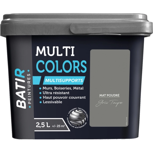 batir multicolors peinture multisupports mat poudré 2.5l - batir