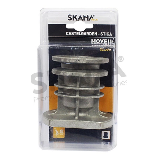 moyeu de lame adaptable pour tondeuses tractées castelgarden, stiga. diamètre poulie : 58 mm alésage : 25 mm hauteur : 68 mm pro