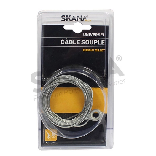 câble souple ø : 1,5 mm avec embout œillet ø : 6,35 mm. longueur : 2,5 m.