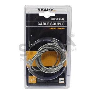 câble souple ø : 2 mm avec embout tonneau 9 x 9 mm. longueur : 2,5 m.