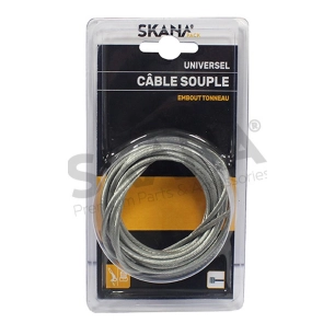 câble souple ø : 2,5 mm avec embout tonneau 7,8 x 8,1 mm. longueur : 2,5 m.