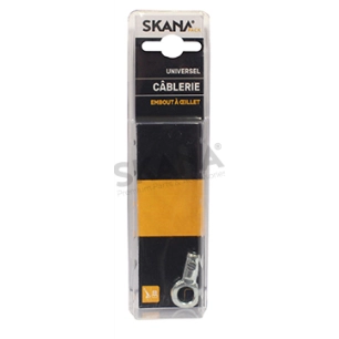 embout de câble en acier adaptable avec œillet de ø: 8 mm. pour câbles souples jusque ø: 2,5 mm.