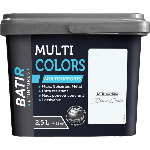 batir multicolors peinture multisupports satin soyeux 2.5l - batir