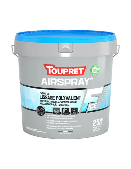 enduit garnissant toupret bâtiment airspray f ice 25kg - toupret