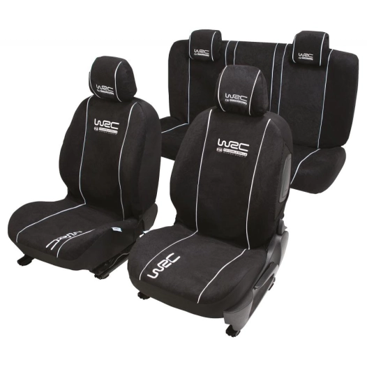 Set de housses universel automobile avant et arrière 2/3-1/3 noires - WRC