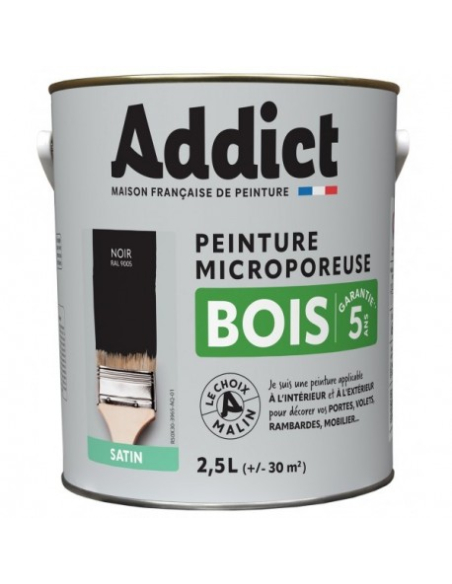 Peinture Bois 2.5 litres noir - ADDICT
