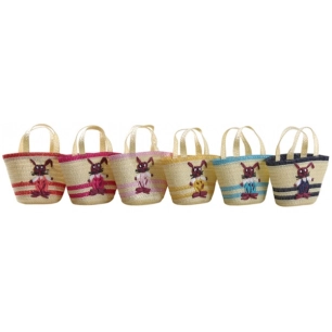 cabas enfant paille coloris assortis - aubry gaspard