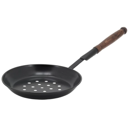 poêle à chataignes en acier manche en bois - aubry gaspard