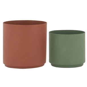 série de deux cache-pots en métal peint - aubry gaspard