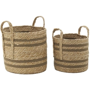 série de deux cache-pots en jonc naturel - aubry gaspard