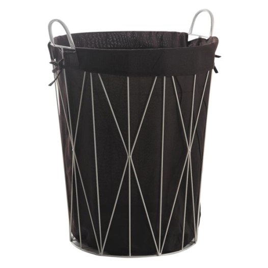 panier à linge rond en métal dbl coton d45 blanc - aubry gaspard