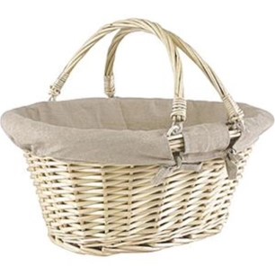 panier ovale en osier doublure jute - aubry gaspard