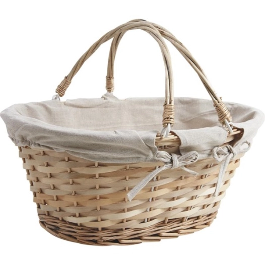 panier ovale en osier et bois l43 blanc dbl jute - aubry gaspard