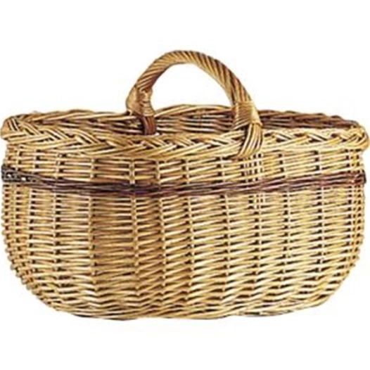 panier de marché en osier buff et liseré brun - aubry gaspard