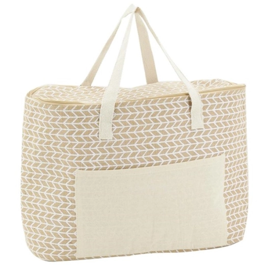 sac lunch en jute naturel - dbl iso - motif géométrique l46 - aubry gaspard