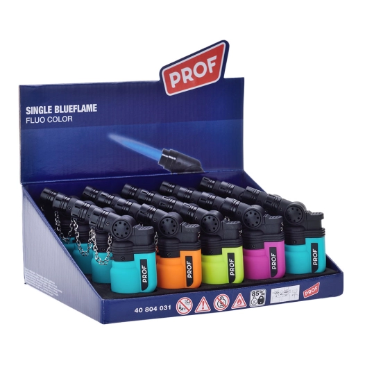 briquet électronique, boîte en caoutchouc, flamme bleue, couleurs assorties