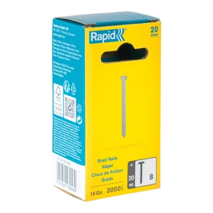 clous 8/20 mm galvanisés 18ga, 3000 pcs