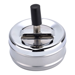 cendrier en métal avec couvercle tournant, ø 9,5 x 9,5 cm