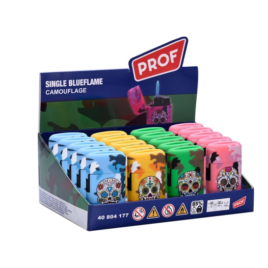 briquet électronique à capsule camouflage, couleurs assorties