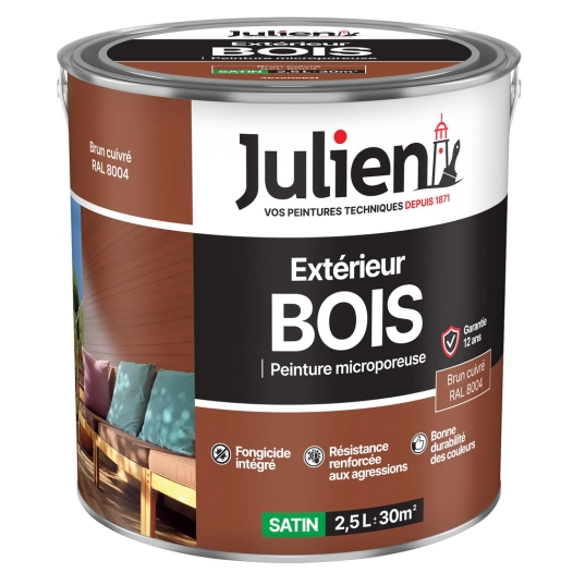 peinture extérieure bois microporeuse 2.5l - julien
