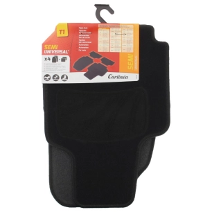 4 tapis voiture TANGO noirs semi-universels T1 - CARLINEA