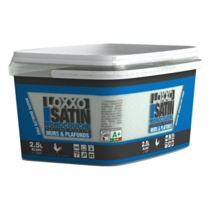 peinture acrylique satin monocouche murs & plafonds 2.5 l - loxxo