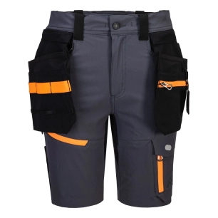 bermuda holster amovibles ev4 - taille 44 - gris métal - portwest