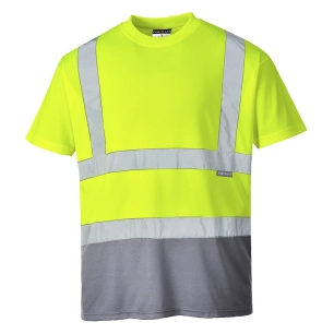 t-shirt bicolore - taille l - jaune/gris - portwest