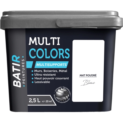 batir multicolors peinture multisupports mat poudré 2.5l - batir