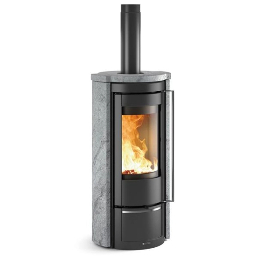 nordica poêle à bois longiligne liu5.0pierrenaturelle - nordica