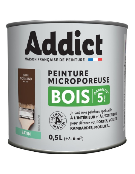 Peinture Bois 0.5 litre brun - ADDICT