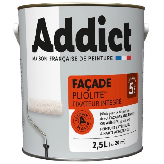Peinture Façade 100% pliolite 2.5 litres ton pierre - ADDICT