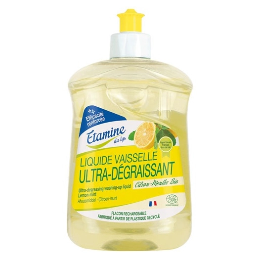 vaisselle ultra degraissant citron menthe 500 ml - etamine du lys